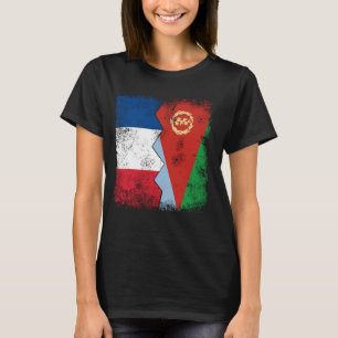 Frankrijk Eritrea vlaggen half Eritrese Franse wor T-shirt