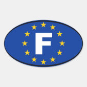 Frankrijk - Europese Unie Ovale Sticker (Voorkant)