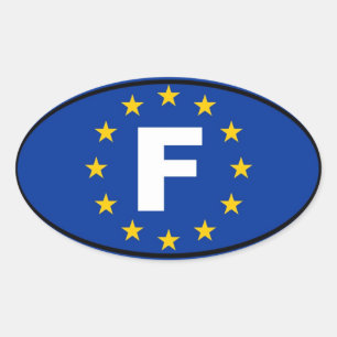 Frankrijk - Europese Unie Ovale Sticker
