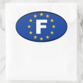 Frankrijk - Europese Unie Ovale Sticker (Tas)