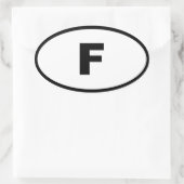 Frankrijk - F - Europees Ovale Sticker (Tas)