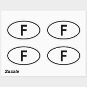 Frankrijk "F" Ovale Sticker (Vel)
