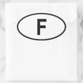 Frankrijk "F" Ovale Sticker (Tas)