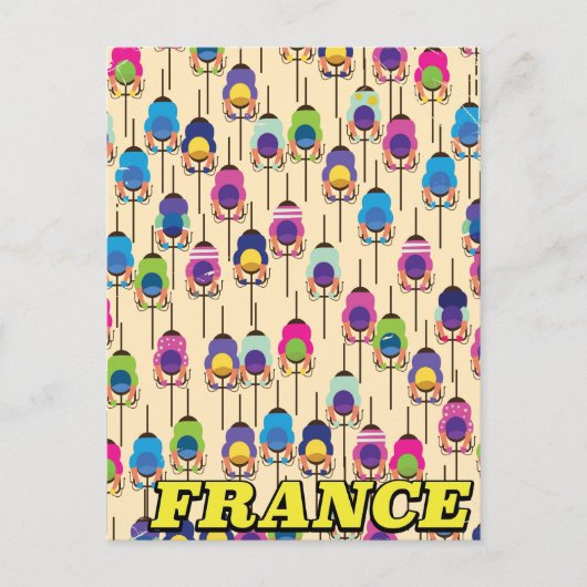 Frankrijk fietsreisposter briefkaart (Voorkant)