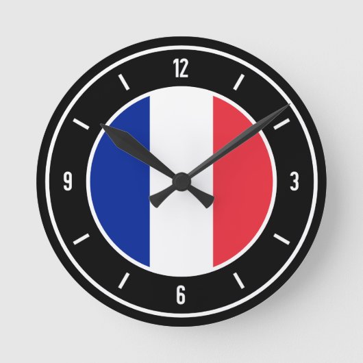 Frankrijk Flag Elegant Ronde Klok (Voorkant)