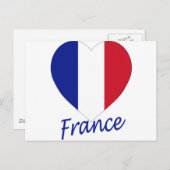 Frankrijk Flag Heart Briefkaart (Voorkant / Achterkant)