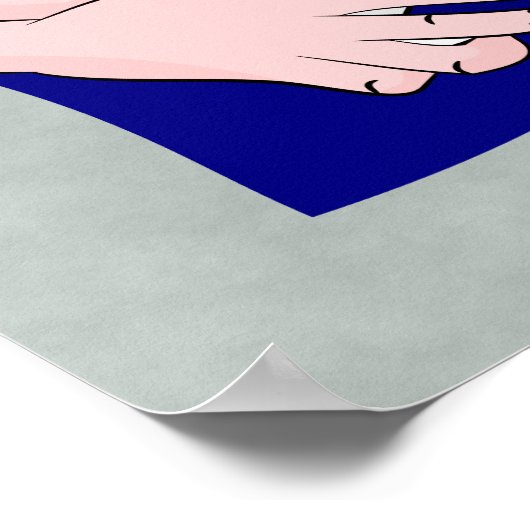 Frankrijk Flag Rugby Ball Cartoon Hands Poster (Hoek)