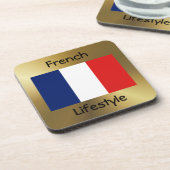 Frankrijk Flag+Text Onderzetter (Linkerzijde)