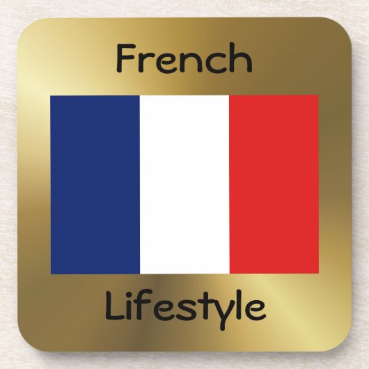 Frankrijk Flag+Text Onderzetter (Voorkant)