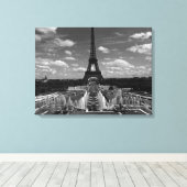 Frankrijk Fontains Tower Eiffel Canvas Afdruk (Insitu (Houten vloer))