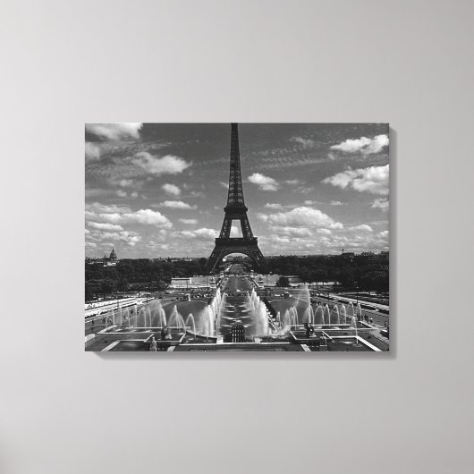 Frankrijk Fontains Tower Eiffel Canvas Afdruk (Voorkant)