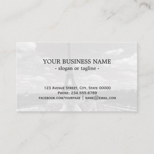  Frankrijk Fontains Tower Eiffel Visitekaartje (Achterkant)