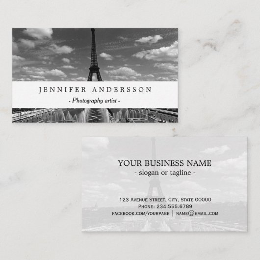  Frankrijk Fontains Tower Eiffel Visitekaartje (Voorkant / Achterkant)