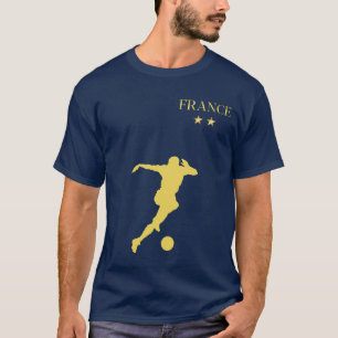 Frankrijk Football Soccer - aangepaste naam en num T-shirt