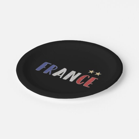 Frankrijk Football Ventin Shirt Franse vlag Papieren Bordje (Gekanteld)