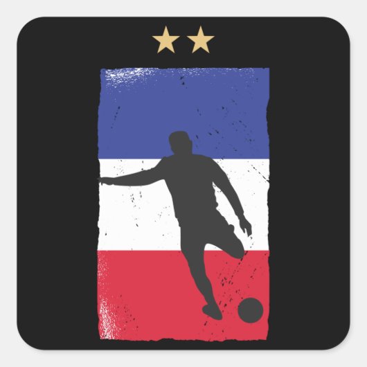 Frankrijk Football Ventin Shirt Franse vlag Vierkante Sticker (Voorkant)