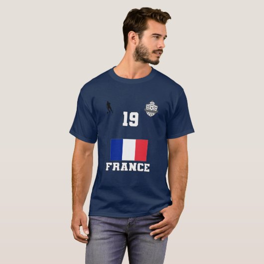 Frankrijk Football Voetbalteam #19 T-Shirt (Voorkant volledig)