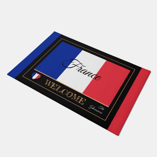 Frankrijk & Frans Flag huis mat / sport Welkom (Schuin)