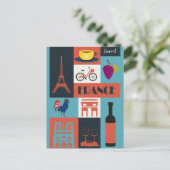 Frankrijk Franse Landmarks Wine Travel Briefkaart (Staand voorkant)