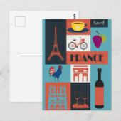 Frankrijk Franse Landmarks Wine Travel Briefkaart (Voorkant / Achterkant)
