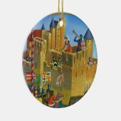 Frankrijk, Franse vintage Medieval Carcassonne Keramisch Ornament (Rechts)