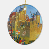 Frankrijk, Franse vintage Medieval Carcassonne Keramisch Ornament (Links)