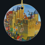 Frankrijk, Franse vintage Medieval Carcassonne Keramisch Ornament<br><div class="desc">Frankrijk,  Franse  historische Medieval Carcassonne</div>