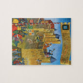 Frankrijk, Franse vintage Medieval Carcassonne Legpuzzel (Horizontaal)