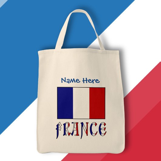 Frankrijk Franse vlag Blauwe Personalisatie Tote Bag