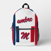 Frankrijk Franse vlag Gepersonaliseerde naam Monog Bedrukte Rugzak (Voorkant)
