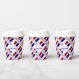 Frankrijk Franse Vlag Getegeld Blauw Gepersonalise Papieren Bekers