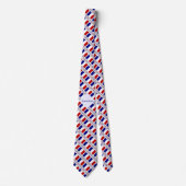 Frankrijk Franse Vlag Getegeld Blauwe Personalisat Stropdas (Voorkant)