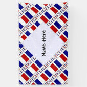 Frankrijk Franse Vlag Getegeld Gepersonaliseerd  Spandoek (Verticaal)