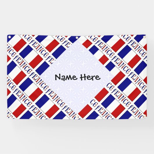 Frankrijk Franse Vlag Getegeld Gepersonaliseerd  Spandoek (Horizontaal)