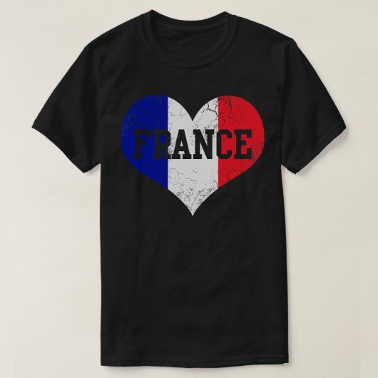 Frankrijk Franse vlag hart liefde T-shirt (Design voorkant)
