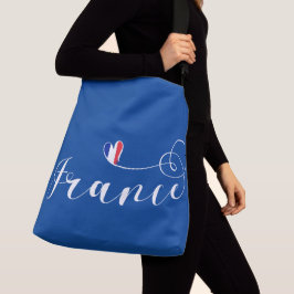 Frankrijk, Franse vlag in Heart Crossbody Tas