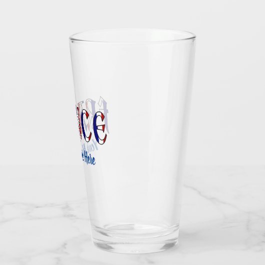 Frankrijk Franse vlag kleuren gepersonaliseerd Dri Glas