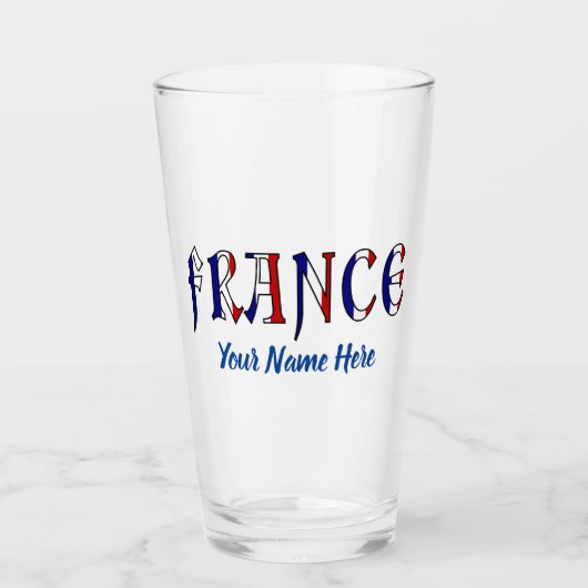Frankrijk Franse vlag kleuren gepersonaliseerd Dri Glas (Voorkant)
