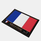 Frankrijk & Franse vlag mat/sport Welkom Deurmat (Schuin)