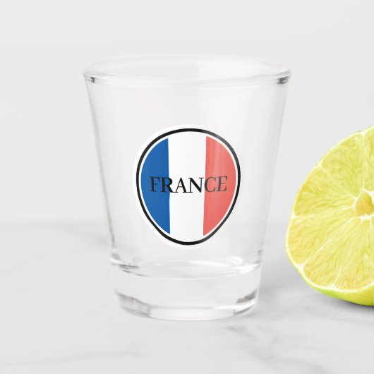 Frankrijk Franse vlag Rood Wit & Blauw Patriottisc Shot Glas (Voorkant)