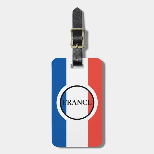 Frankrijk Franse vlag rood wit blauw patriottisch Bagagelabel (Voorkant verticaal)