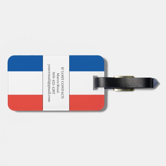 Frankrijk Franse vlag rood wit blauw patriottisch Bagagelabel (Achterkant horizontaal)