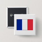 Frankrijk - Franse vlag Vierkante Button 5,1 Cm (Voorkant /achterkant)