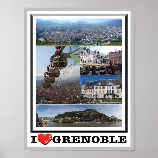 Frankrijk - Grenoble - I Love - Poster (Voorkant)