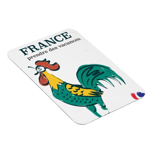 Frankrijk haan vintage reisposter magneet (Rechterzijde)
