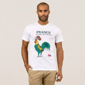 Frankrijk haan vintage reisposter t-shirt (Voorkant volledig)
