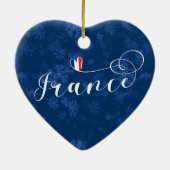 Frankrijk Hart, Ornament met kerstbomen, Frans (Achterkant)