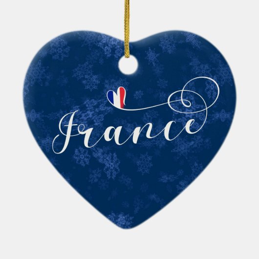 Frankrijk Hart, Ornament met kerstbomen, Frans (Achterkant)