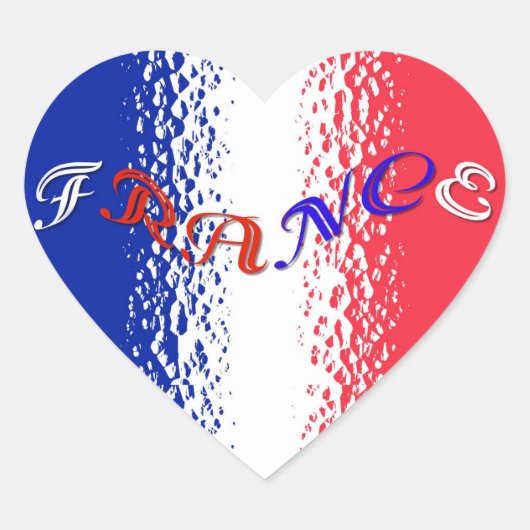 Frankrijk Hart Sticker (Voorkant)
