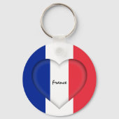 Frankrijk & Heart, Franse mode vlag/sport Sleutelhanger (Voorkant)